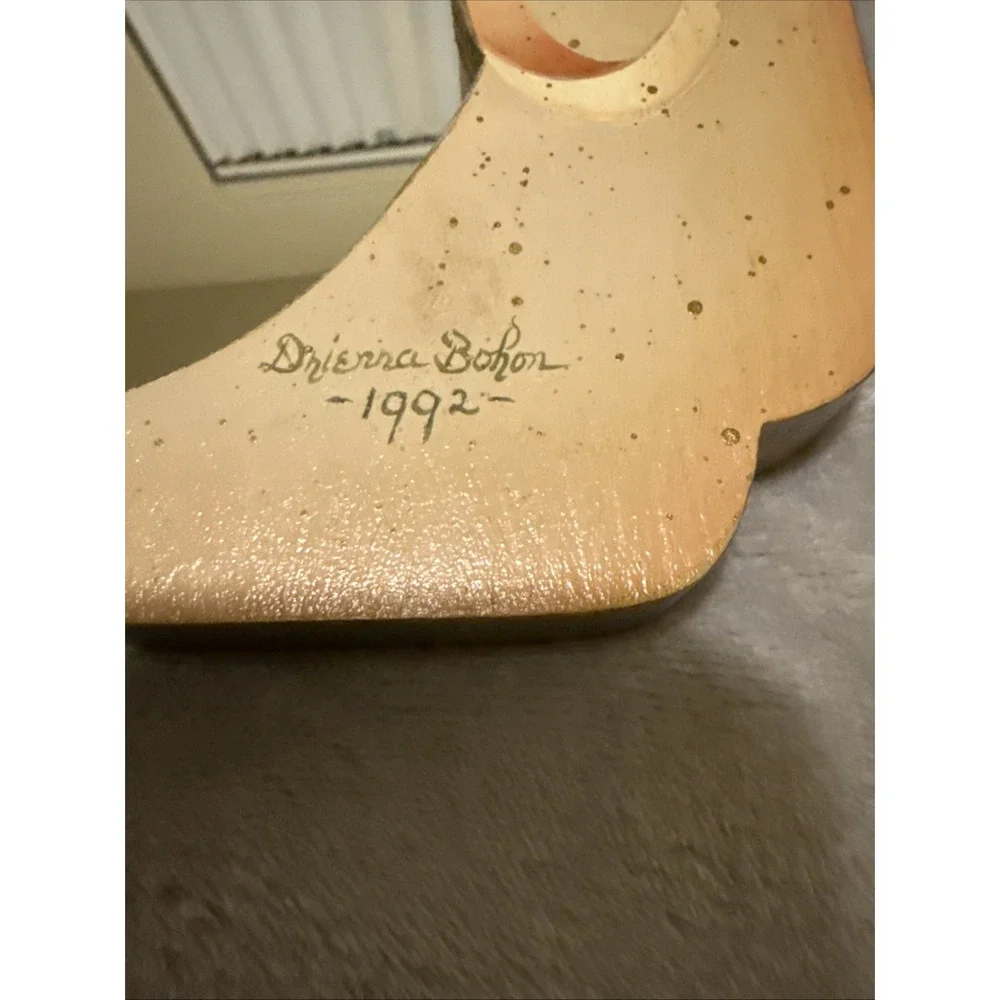 1992 Drienna Bohon Signed Hand Painted Floral Wood Mirror 'Reflections of Love'